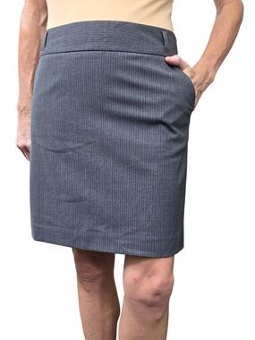 Y2K Banana Republic Virgin Wool Pinstripe Pencil Skirt Petite 2